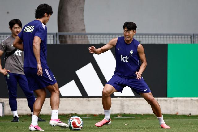 South Korea's forward #07 Son Heung-min takes part in a training session at Chivas Verde Valle in Guadalajara, Mexico, on June 15, 2026, during the 2026 World Cup football tournament. (Photo by Ulises RUIZ / AFP)