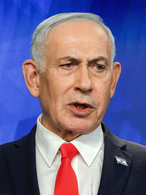 Israel's Prime Minister Benjamin Netanyahu gives a news conference in Jerusalem on June 15, 2026. Netanyahu said on June 15 that the joint US-Israeli military campaign against Iran had spared his country from what he described as the Islamic republic's threat of "nuclear annihilation". (Photo by RONEN ZVULUN / POOL / AFP)