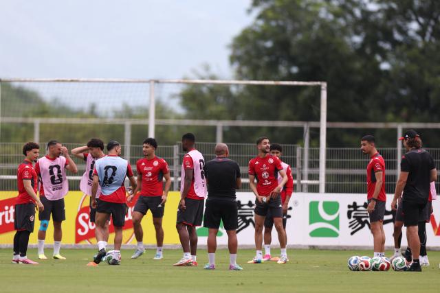 Tunisia's players take part in a training session during the 2026 World Cup football tournament, at Rayados Training Centre in Santiago, Nueva Leon state, Mexico, on June 15, 2026. (Photo by Julio Cesar AGUILAR / AFP)