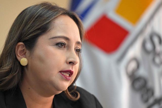 Ecuador's Risk Management Secretary Carolina Lozano speaks during an interview with AFP at her office in Quito on June 15, 2026. Ecuador estimates that the impact of the 2026–27 El Niсo will be "moderate" in its territory, where the climate phenomenon has left hundreds dead and caused multimillion-dollar losses in previous years, the Risk Management secretary told AFP on June 15, 2026. (Photo by Rodrigo BUENDIA / AFP)