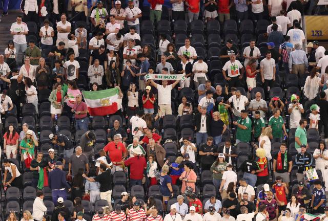 Iranian fans greet the players after the 2026 World Cup Group G football match between Iran and New Zealand at Los Angeles Stadium in Inglewood on June 15, 2026.  (Photo by Etienne Laurent / AFP)