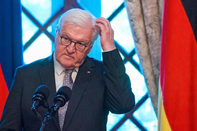 German President Frank-Walter Steinmeier attends a joint press conference with Philippine President Ferdinand Marcos (not pictured) at the Malacanang Palace in Manila on June 16, 2026. (Photo by Ezra Acayan / POOL / AFP)