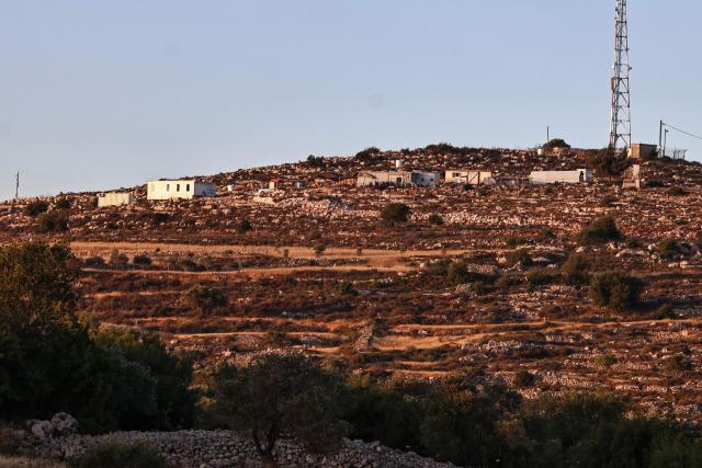 A view of the newly established Israeli settlement outpost north of the town of Sinjil, north of Ramallah in the occupied West Bank, on June 15, 2026. The occupied West Bank has been gripped by almost daily violence involving Israeli troops and settlers since the start of the Gaza war in October 2023. (Photo by Zain JAAFAR / AFP)