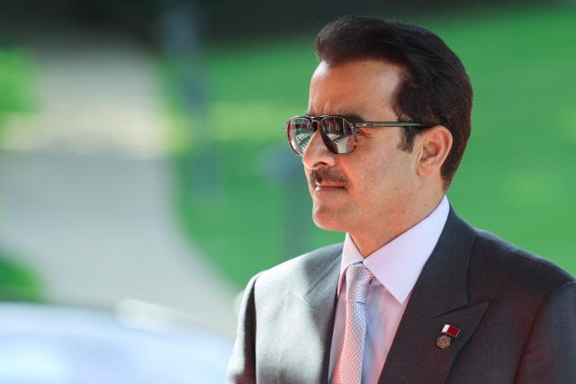 Qatar's Emir Sheikh Tamim bin Hamad al-Thani arrives ahead of a meeting as part of the G7 summit, in Evian, eastern France, on June 16, 2026. A G7 summit is set to take place June 15 to 17 in the French town of Evian-les-Bains near Switzerland and it will be attended by country leaders as well as the EU's foreign policy chief and ministers from Brazil, Canada, the United Arab Emirates and Turkey. (Photo by Ludovic MARIN / AFP)