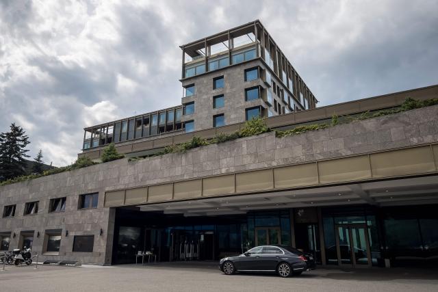 (FILES) This photograph taken on June 6, 2024, shows a building of the luxury Burgenstock resort above Lake Lucerne, central Switzerland that will host a Ukraine peace summit on June 15-16, 2024. A US-Iran deal aimed at ending the Middle East war will be signed at Switzerland's mountainside Burgenstock resort on June 19, 2026, the Swiss foreign ministry confirmed to AFP. The site, located near Lucerne in central Switzerland, is difficult to access and therefore easily secured. (Photo by Elodie LE MAOU / AFP)
