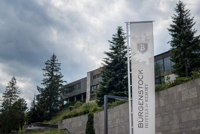 (FILES) This photograph taken on June 6, 2024, shows a building of the luxury Burgenstock resort above Lake Lucerne, central Switzerland that will host a Ukraine peace summit on June 15-16, 2024. A US-Iran deal aimed at ending the Middle East war will be signed at Switzerland's mountainside Burgenstock resort on June 19, 2026, the Swiss foreign ministry confirmed to AFP. The site, located near Lucerne in central Switzerland, is difficult to access and therefore easily secured. (Photo by Elodie LE MAOU / AFP)
