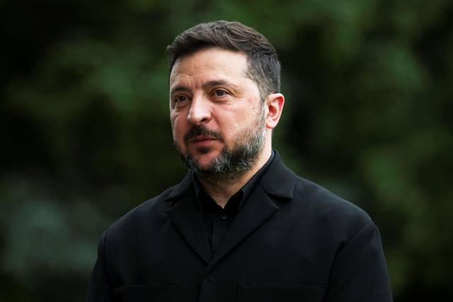 Ukraine's President Volodymyr Zelensky gestures during his meeting with Britain's Prime Minister on the sideline of the G7 summit, in Evian, eastern France, on June 16, 2026. A G7 summit is set to take place June 15 to 17 in the French town of Evian-les-Bains near Switzerland and it will be attended by country leaders as well as the EU's foreign policy chief and ministers from Brazil, Canada, the United Arab Emirates and Turkey. (Photo by Isabel Infantes / POOL / AFP)