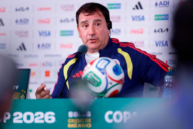 Colombia's Argentine head coach Nestor Lorenzo gives an MD-1 press conference at the Mexico City Stadium in Mexico City on June 16, 2026, on the eve of the 2026 World Cup Group K football match between Uzbekistan and Colombia. (Photo by Rodrigo Oropeza / AFP)