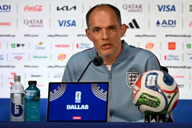 England's German head coach Thomas Tuchel gives an MD-1 press conference at the Dallas Stadium in Arlington on June 16, 2026, on the eve of the 2026 World Cup Group L football match between England and Croatia. (Photo by Paul ELLIS / AFP)