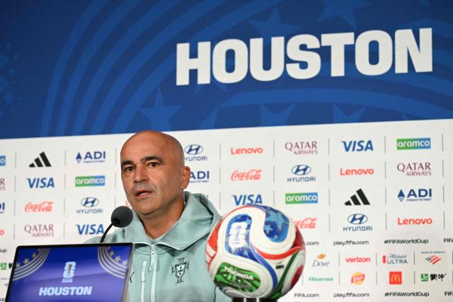 Portugal's Spanish head coach Roberto Martinez gives an MD-1 press conference at the Houston Stadium in Houston on June 16, 2026, on the eve of the 2026 World Cup Group K football match between Portugal and Congo DR. (Photo by RONALDO SCHEMIDT / AFP)