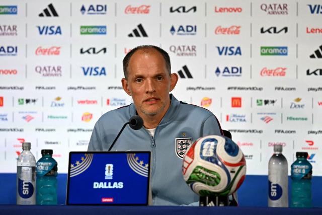 England's German head coach Thomas Tuchel gives an MD-1 press conference at the Dallas Stadium in Arlington on June 16, 2026, on the eve of the 2026 World Cup Group L football match between England and Croatia. (Photo by Paul ELLIS / AFP)