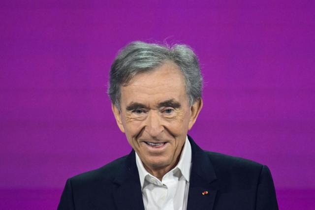 LVMH chairman and CEO Bernard Arnault delivers a speech during the opening ceremony at the VivaTech technology startups and innovation fair at the Paris Expo Porte de Versailles, in Paris on June 17, 2026. (Photo by JULIEN DE ROSA / AFP)