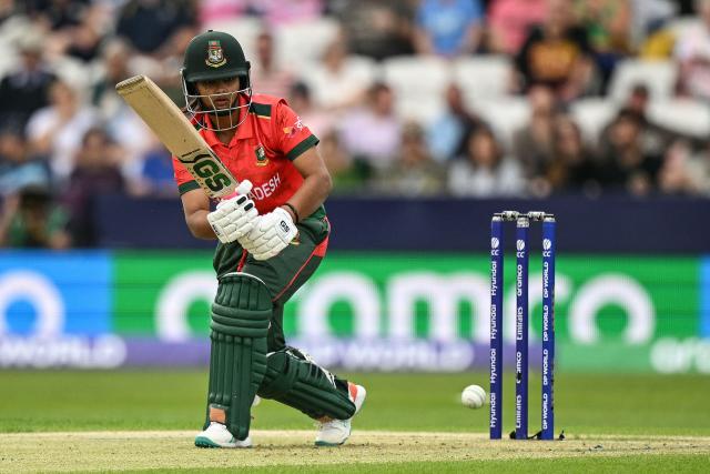 Bangladesh's Sobhana Mostary bats during the ICC Women's T20 cricket world cup 2026 game between Australia and Bangladesh, at Headingley in Leeds, northern England on June 17, 2026. (Photo by Oli SCARFF / AFP)