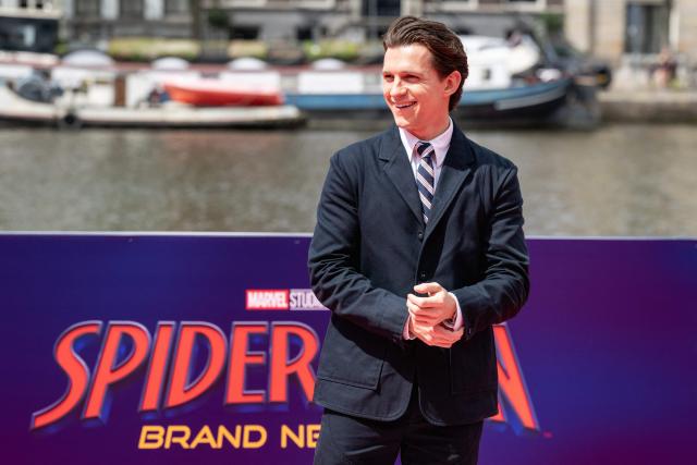 British actor Tom Holland poses during a photocall for "Spider-Man: brand new day" movie at Museum H'Art, in Amsterdam on June 17, 2026. (Photo by Simon Lenskens / ANP / AFP) / Netherlands OUT