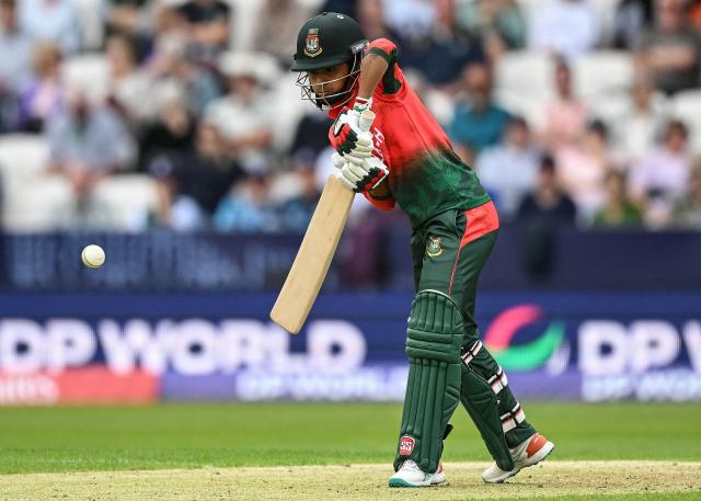 Bangladesh's Rabeya Khan bats during the ICC Women's T20 cricket world cup 2026 game between Australia and Bangladesh, at Headingley in Leeds, northern England on June 17, 2026. (Photo by Oli SCARFF / AFP)