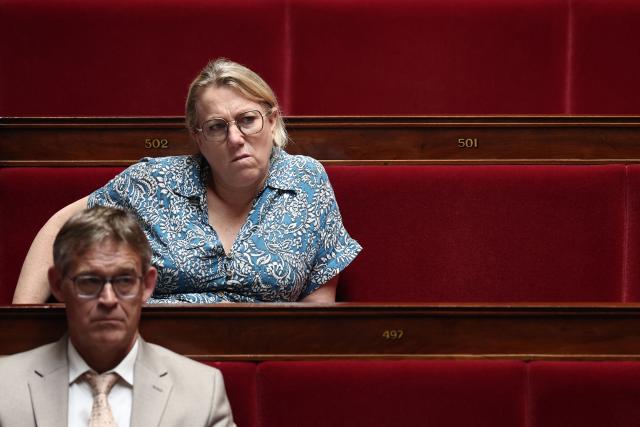Ecologiste et Social's MP Danielle Simonnet (2nd L) attends a session of questions to the government at The National Assembly, France's lower house of parliament in Paris on June 17, 2026. (Photo by Guillaume BAPTISTE / AFP)