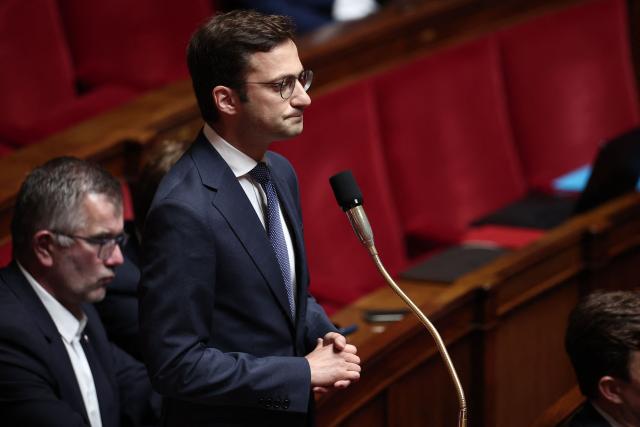 UDR's MP Vincent Trebuchet speaks during a session of questions to the government at The National Assembly, France's lower house of parliament in Paris on June 17, 2026. (Photo by Guillaume BAPTISTE / AFP)