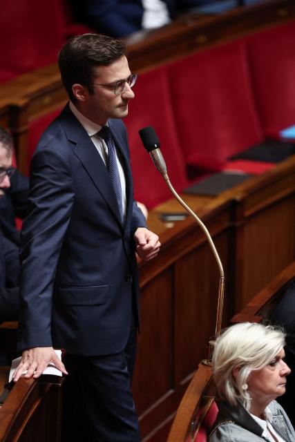 UDR's MP Vincent Trebuchet speaks during a session of questions to the government at The National Assembly, France's lower house of parliament in Paris on June 17, 2026. (Photo by Guillaume BAPTISTE / AFP)