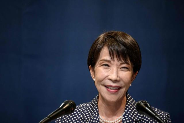 Japan's Prime Minister Sanae Takaichi speaks during a press conference at the G7 summit, in Evian, eastern France, on June 17, 2026. A G7 summit is set to take place June 15 to 17 in the French town of Evian-les-Bains near Switzerland and it will be attended by country leaders as well as the EU's foreign policy chief and ministers from Brazil, Canada, the United Arab Emirates and Turkey. (Photo by Fabrice COFFRINI / AFP)