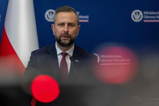Poland's Deputy Prime Minister and Defence Minister Wladyslaw Kosiniak-Kamysz addresses a joint press conference with Germany's Defence Minister Boris Pistorius after they signed a defence agreement between Poland and Germany at the Defence Ministry building in Warsaw, Poland, on 17 June 2026 (Photo by Wojtek RADWANSKI / AFP)