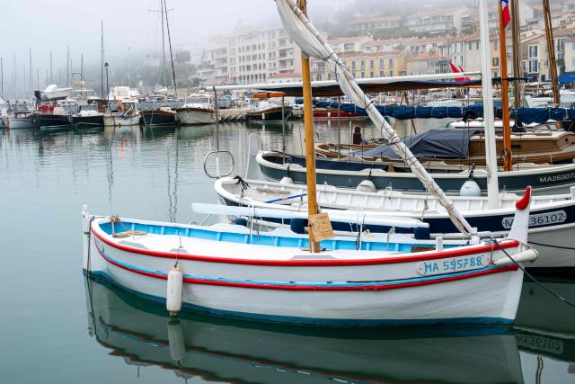 This picture shows pleasure boats moored in the marina at the port of Cassis, south-eastern France, on June 14, 2026. (Photo by MIGUEL MEDINA / AFP)