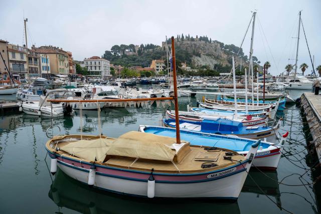 This picture shows pleasure boats moored in the marina at the port of Cassis, south-eastern France, on June 14, 2026. (Photo by MIGUEL MEDINA / AFP)