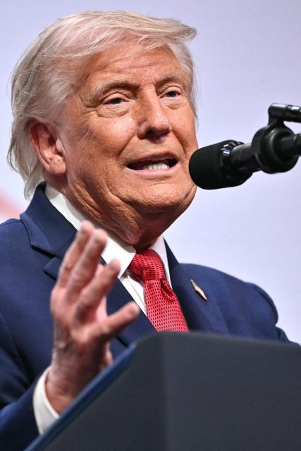 US President Donald Trump gestures as he addresses the media during a closing press conference at the G7 summit, in Evian, eastern France, on June 17, 2026. A G7 summit is set to take place June 15 to 17 in the French town of Evian-les-Bains near Switzerland and it will be attended by country leaders as well as the EU's foreign policy chief and ministers from Brazil, Canada, the United Arab Emirates and Turkey. (Photo by Mandel NGAN / AFP)