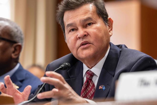 Henry Hofschneider, Chief of Staff to the Governor of the Northern Mariana Islands, testifies before a full committee hearing entitled "The State of the US Territories" on Capitol Hill in Washington, DC, on June 17, 2026. (Photo by Ken Cedeno / AFP)