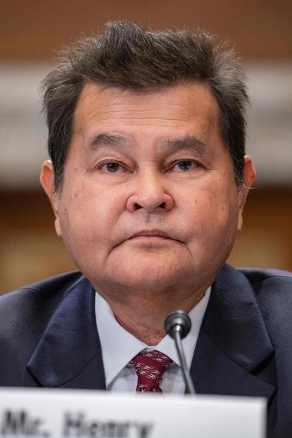 Henry Hofschneider, Chief of Staff to the Governor of the Northern Mariana Islands, testifies before a full committee hearing entitled "The State of the US Territories" on Capitol Hill in Washington, DC, on June 17, 2026. (Photo by Ken Cedeno / AFP)