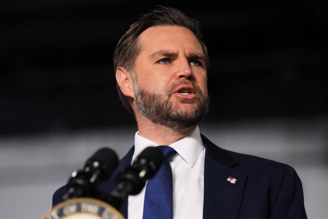 US Vice President JD Vance delivers remarks on the administration's "crackdown on crime and fraud" during an event at Gold Coast Studios in Bethpage, New York, on June 17, 2026. Vance’s visit comes after the Justice Department filed a lawsuit this week against New York state officials over alleged Medicaid fraud related to the state’s $10 billion home-care program. (Photo by Spencer Platt / POOL / AFP)