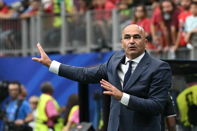 Portugal's Spanish head coach Roberto Martinez gestures from the touch line  during the 2026 World Cup Group K football match between Portugal and the Democratic Republic of Congo at the Houston Stadium in Houston on June 17, 2026.  (Photo by RONALDO SCHEMIDT / AFP)