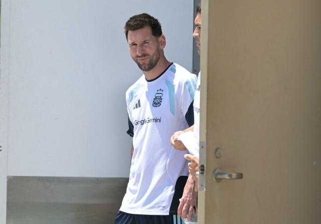 Argentina's forward #10 Lionel Messi arrives for a training session at Sporting KC Training Centre in Kansas City on June 17, 2026. (Photo by JUAN MABROMATA / AFP)