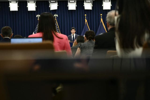 US Federal Reserve chairman Kevin Warsh speaks during a press conference in Washington, DC, on June 17, 2026. (Photo by Brendan SMIALOWSKI / AFP)