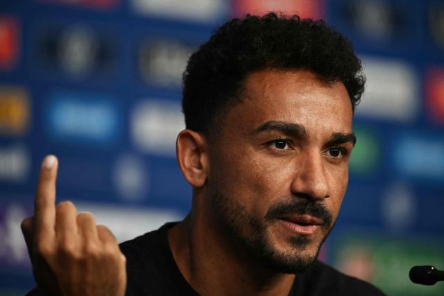 Brazil's defender #13 Danilo speaks during a press conference for the 2026 World Cup tournament at the Ridge Hotel in New York on June 17, 2026. (Photo by MAURO PIMENTEL / AFP)