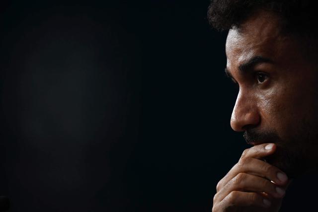 Brazil's defender #13 Danilo gestures during a press conference for the 2026 World Cup tournament at the Ridge Hotel in New York on June 17, 2026. (Photo by MAURO PIMENTEL / AFP)