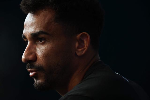 Brazil's defender #13 Danilo speaks during a press conference for the 2026 World Cup tournament at the Ridge Hotel in New York on June 17, 2026. (Photo by MAURO PIMENTEL / AFP)