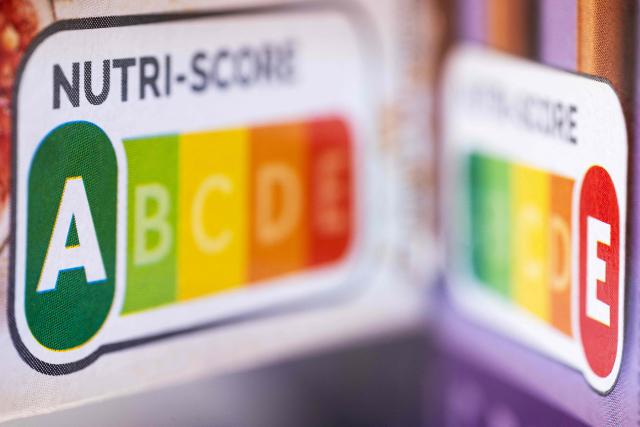(FILES) This photograph shows a "Nutri-score" panel, a 5-colour and letter coded nutrition label for food products on a biscuit box, in Paris on March 10, 2025. The Court of Justice of the European Union is set to examine the Nutri-Score, following a decision handed down on June 16, 2026 by the Council of State, which had been petitioned by Lactalis, opposed to this rating system, AFP learned on June 17, 2026, confirming an information published by L’Informй. (Photo by JOEL SAGET / AFP)