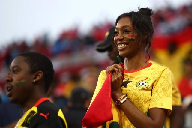 A Ghanaian fan gestures during the 2026 World Cup Group L football match between Ghana and Panama at the Toronto Stadium in Toronto on June 17, 2026.  (Photo by Cole Burston / AFP)