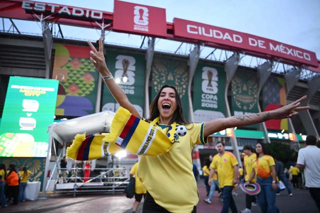 A fan gestures outside the stadium ahead of the 2026 World Cup Group K football match between Uzbekistan and Colombia at the Mexico City Stadium in Mexico City on June 17, 2026.  (Photo by CARL DE SOUZA / AFP)