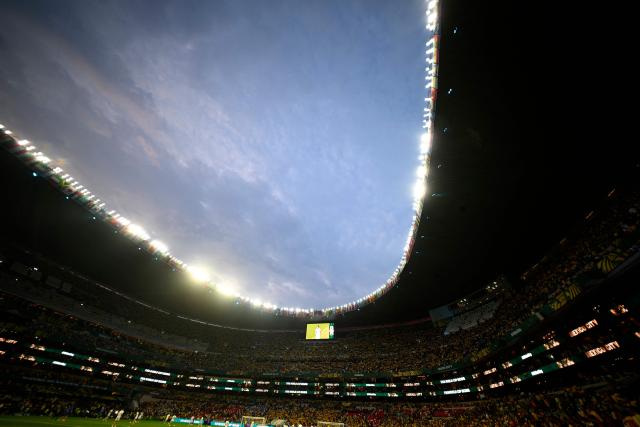 A view of the stadium lighting at the Mexico City Stadium ahead of 2026 World Cup Group K football match between Uzbekistan and Colombia in Mexico City on June 17, 2026.  (Photo by Alfredo ESTRELLA / AFP)