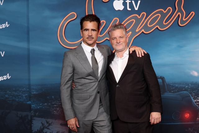 Irish actor Colin Farrell and US actor Shea Whigham (R) attend the premiere of Apple TV's "Sugar", Season Two, at the Hammer Museum in Los Angeles on June 17, 2026. (Photo by VALERIE MACON / AFP)
