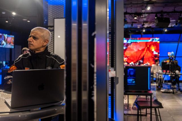 London's Mayor Sadiq Khan visits the Red Bull Gaming Sphere Tokyo in the city's Nakano district on June 18, 2026. (Photo by Philip FONG / AFP)