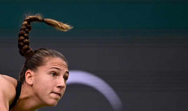 France's Diane Parry serves the ball to Czech Republic's Linda Noskova during the women's singles round of 16 tennis match at the WTA 500 Berlin Tennis Open tournament in Berlin on June 18, 2026. (Photo by Tobias SCHWARZ / AFP)