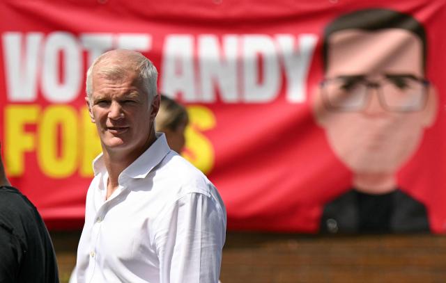 Labour MP Al Carns arrives at the Labour party campaign office in Ashton in Makerfield, northwest England, on June 18, 2026, as voters go to the polls to vote in the Makerfield by-election. Britain holds a unique vote on June 18 that could trigger the endgame for Labour leader Keir Starmer's beleaguered premiership, or win him a reprieve. (Photo by Oli SCARFF / AFP)