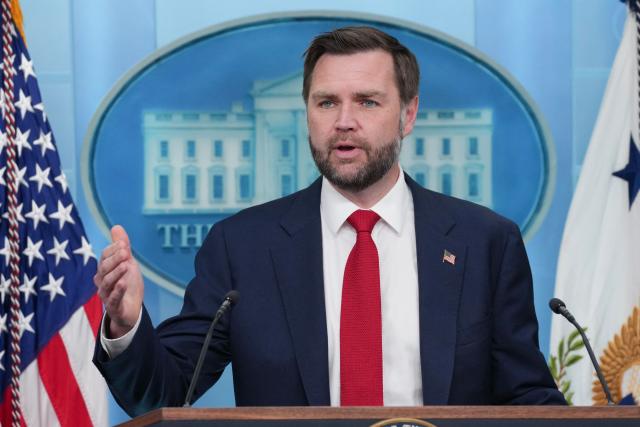US Vice President JD Vance speaks during a press briefing in the Brady Briefing Room of the White House in Washington, DC, on June 18, 2026. (Photo by Ken Cedeno / AFP)