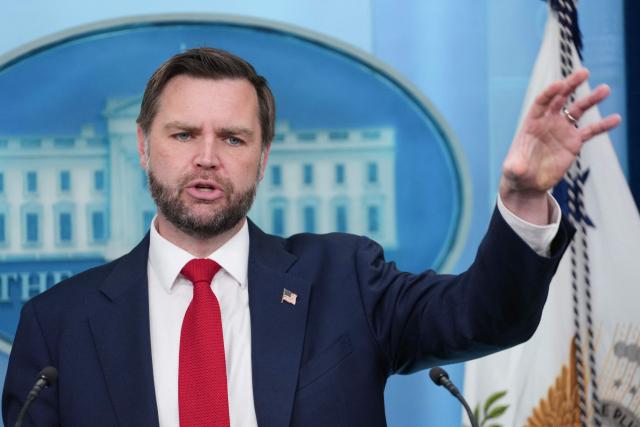 US Vice President JD Vance speaks during a press briefing in the Brady Briefing Room of the White House in Washington, DC, on June 18, 2026. (Photo by Ken Cedeno / AFP)