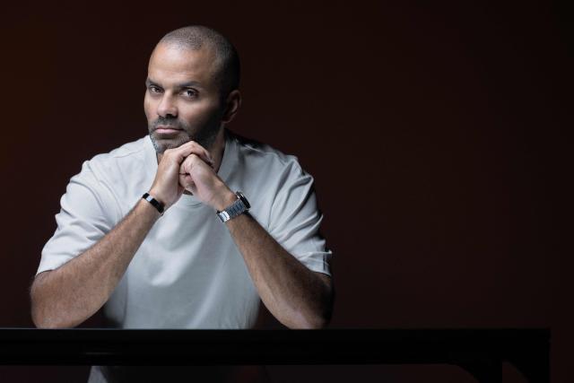 French-American former professional basketball player and businessman Tony Parker poses during a photo session in Paris on June 18, 2026. Tony Parker speaks with AFP as he begins his coaching career at the head of the French U17 team, which is preparing to compete in the World Cup. (Photo by Joel Saget / AFP)