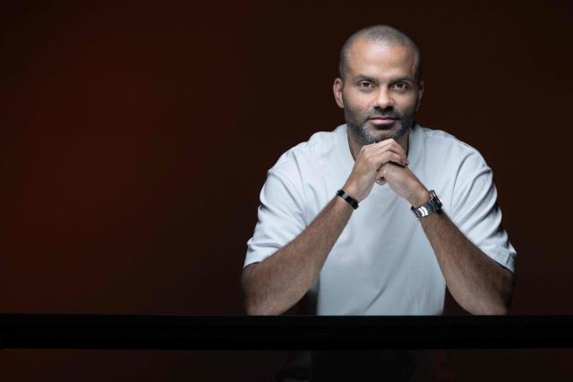 French-American former professional basketball player and businessman Tony Parker poses during a photo session in Paris on June 18, 2026. Tony Parker speaks with AFP as he begins his coaching career at the head of the French U17 team, which is preparing to compete in the World Cup. (Photo by JOEL SAGET / AFP)