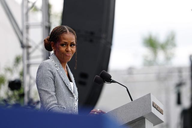 Former US First Lady Michelle Obama speaks at the opening of the Barack Obama Presidential Center in Chicago, Illinois, on June 18, 2026. (Photo by Kamil Krzaczynski / AFP)