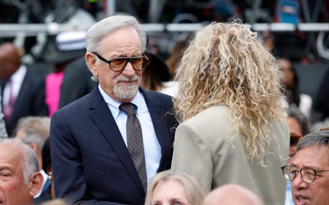 US director Steven Spielberg attends opening day of the Barack Obama Presidential Center in Chicago, Illinois, on June 18, 2026. (Photo by Kamil Krzaczynski / AFP)